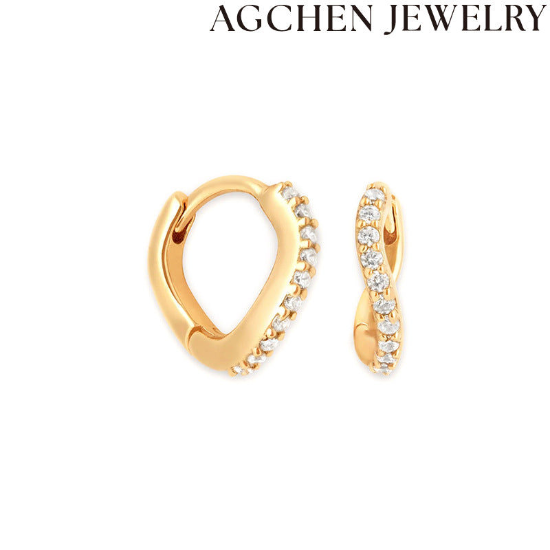 AG Irregular Zirconia Earrings