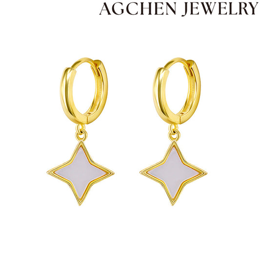 AG White Star Earrings