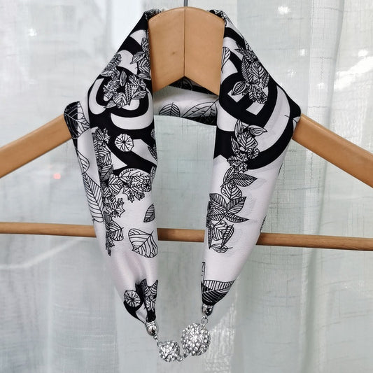 AG Chic Drapery Edgy Silk Scarf Statement