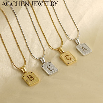 AG Minimalist Women's Square Letter Necklace