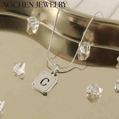 AG Minimalist Women's Square Letter Necklace