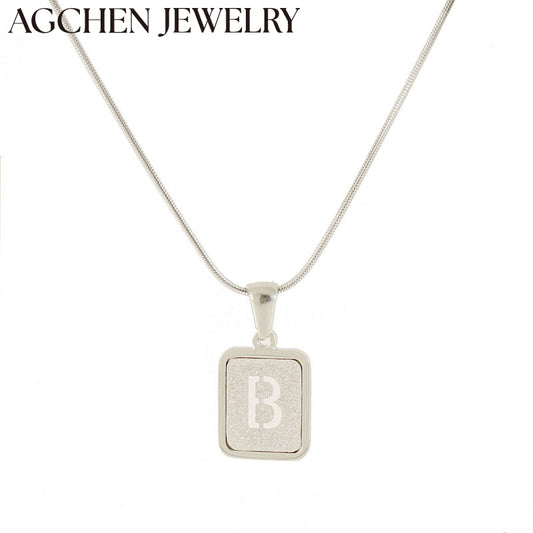 AG Minimalist Women's Square Letter Necklace