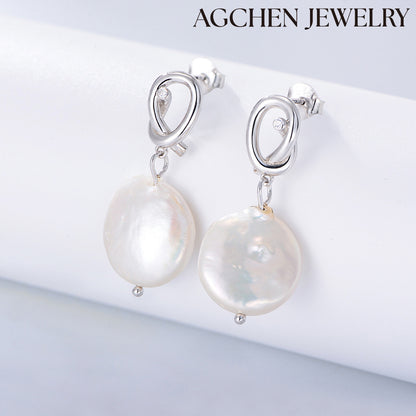pearl dangle earrings  small pearl earrings big pearl earring   white pearl earrings