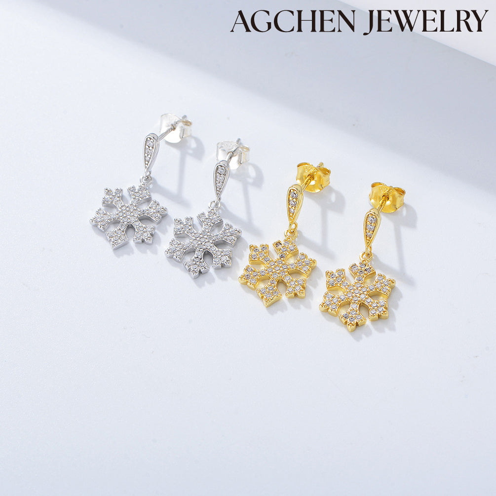 agchenjewellery sterling silver heart earrings simple diamond earrings resin flower earrings