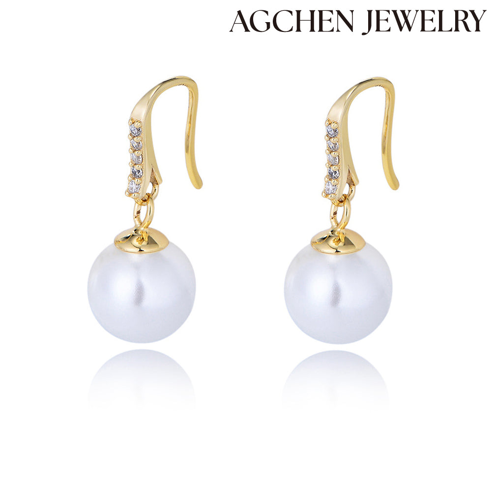 Large Pearl Earrings  agchenjewelry  earring style square stud earrings