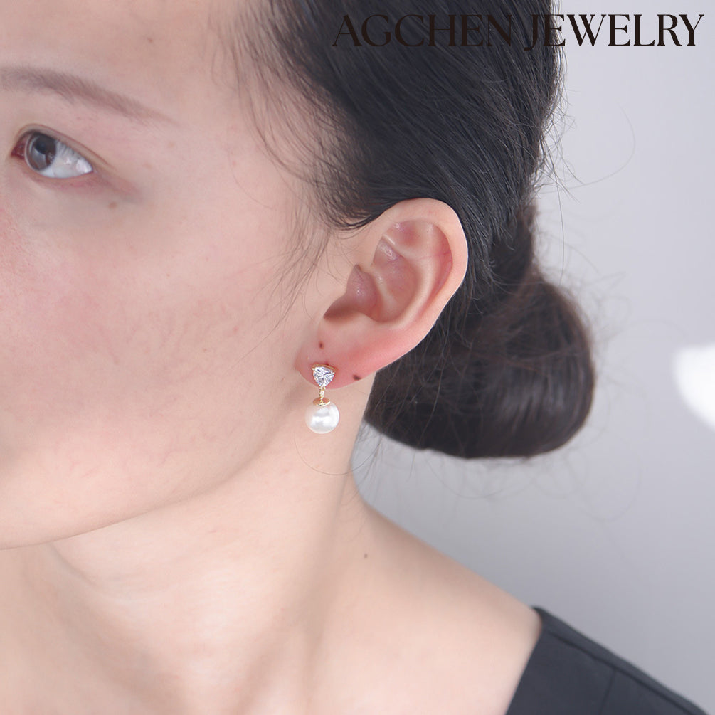 mother of pearl earring white pearl earring 