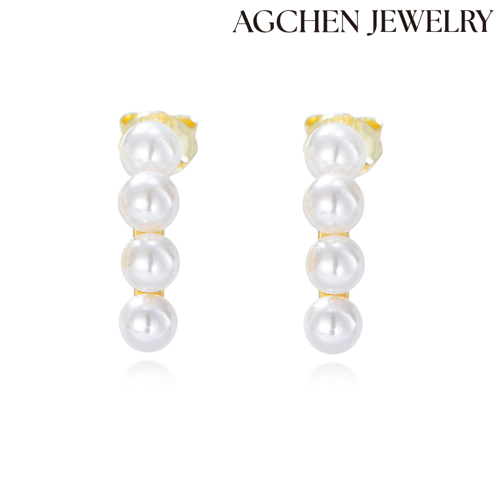 Minimalist Pearl Earrings agchenjewelry  peacock earrings gold sterling silver pearl earrings