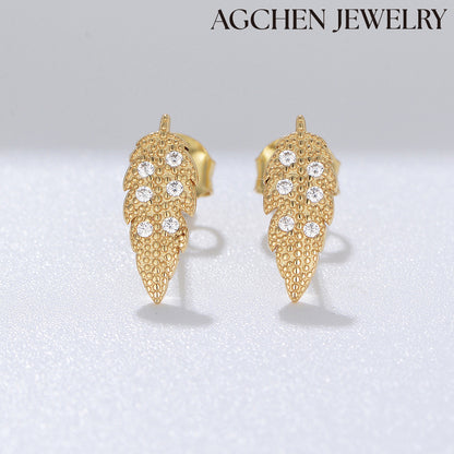 white stone earrings 14k gold stud earrings 