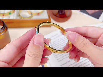 AG Arcane Gold Bangle Bracelet With 3 Colors Cubic Zirconia