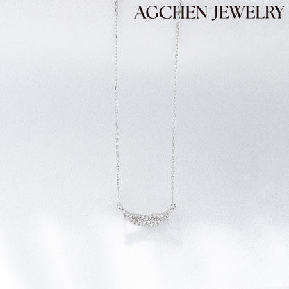 AGCHEN Europe and the United States Ins hot sale Zircon Wing S925 Sterling Silver Necklace - AGCHEN JEWELRY,925 All Styles, 925 Necklaces